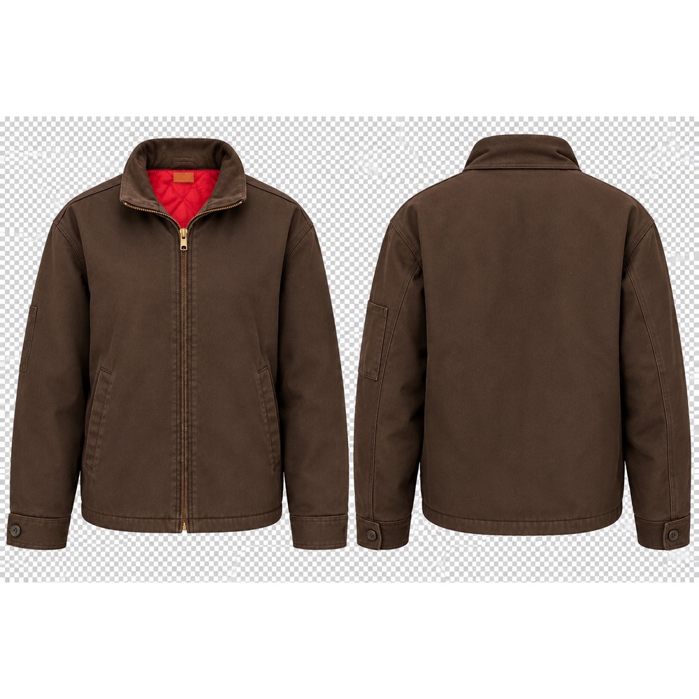 Big Ben Wrangler Brown Workwear Jacket Mens Red Quilted Lined Chore Western Coat